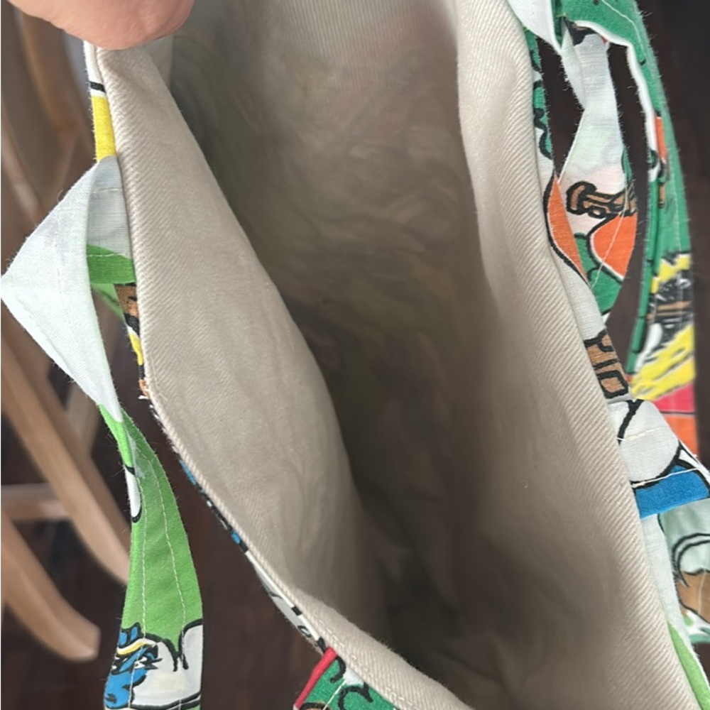 Green Smurf Print Tote Bag - Picture 3 of 3
